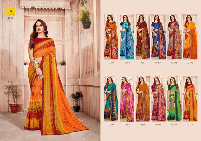 Hirva Symbol Latest Fancy Regular Wear Printed Georgette Sarees Collection 